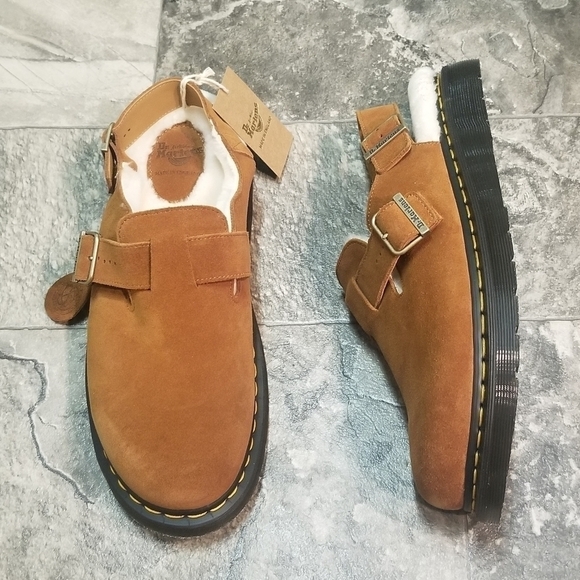 Dr Martens Jorge Made In England MIE‎ Pecan Shearling Slingback Mules Clogs 12 main image 15